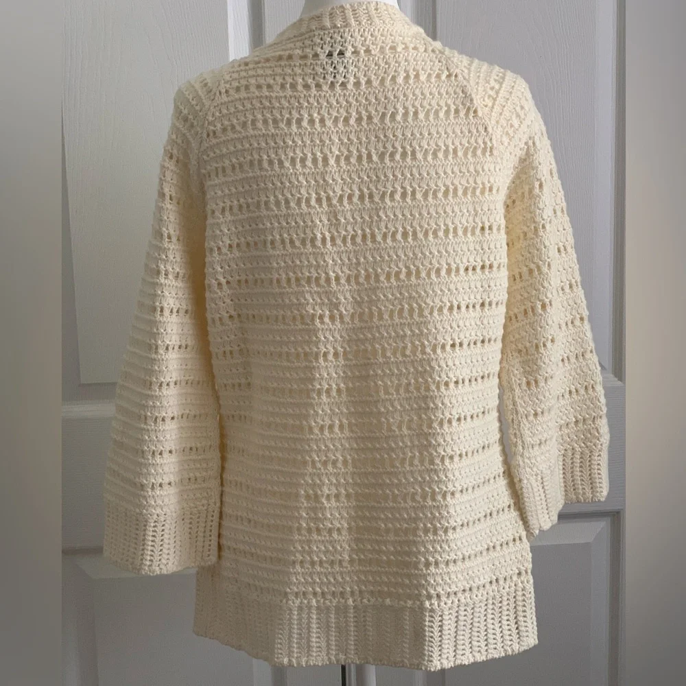 GAP Ivory Knit cotton/wool Single Button Cardigan Sweater